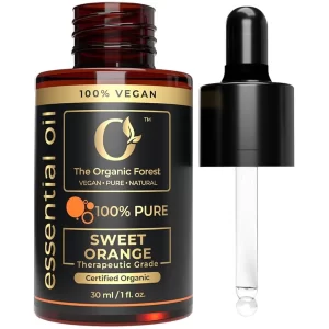 100% Plant Based Sweet Orange Essential Oil for Face, Skin & Body | Provides Natural Cleaning Solutions & Aromatherapy Benefits| Therapeutic Grade Sweet Orange Oil for Diffusers & Relaxation