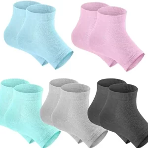 Abelia Silicone Gel Heel Socks for Cracked Heels – Moisturizing Heel Repair Pads for Dry Skin, Pain Relief, Swelling & Plantar Fasciitis Support | Cushion Foot Care for Men & Women (Free Size, 1 Pair, Multicolour)