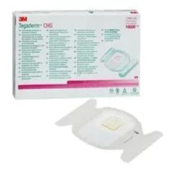 3 M Tegadem CHG Chlorhexidine Gluconate I.V. Securement Dressing, 1660R, 7 cm x 8.5 cm, Pack of (1) - Image 2