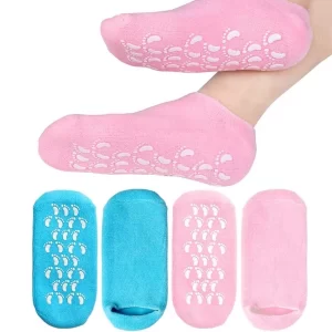 4Mura Moisturizing Socks for Women – 2 Pair Pack Heel Spa Socks for Dry, Cracked Feet Care, Hydrating Lotion Locking Foot Treatment Socks (Multi-Color)