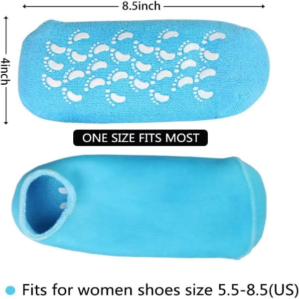 4Mura Moisturizing Socks for Women – 2 Pair Pack Heel Spa Socks for Dry, Cracked Feet Care, Hydrating Lotion Locking Foot Treatment Socks (Multi-Color) - Image 4