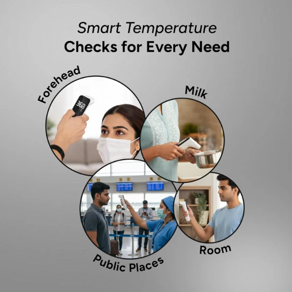Tata 1mg Contactless Infrared Thermometer | Forehead, Ear & Object Temperature | 1-Second Fast Reading | Fever Alarm | Backlit Display | Medical Device - Image 4
