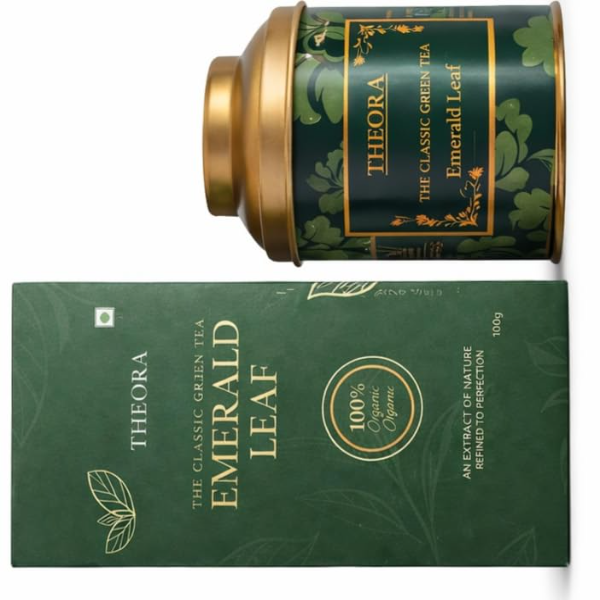 Theora Classic Green Tea Loose Leaves - 100% Pure Natural Green Tea | Rich in Antioxidants | Detox and Metabolism Support| Premium Loose Leaf Green Tea | Fresh and Aromatuc | Smooth taste and less bitter (100gm)