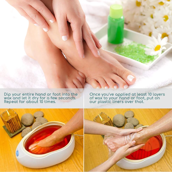200 Counts Paraffin Bath Liners for Foot, Thermal Foot Liners, Therabath Foot Protectors with 200 Stickers for Snug Closure, Wax Therapy Foot Bags for Paraffin Wax Machine - Image 3
