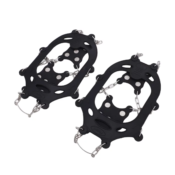 12 Tooth Crampons, Special Bending Technology Stainless Steel Nail Break Resistance Thickened Silicone 12 Tooth Crampons for Skiing for Outdoor(L Code)
