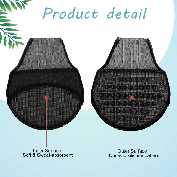 10 Pairs Women's Toe Topper Socks with Padding Pads Covers Forefoot Pads Cushions Half Socks Non Skid Reusable Protectors, Black, one size - Image 4