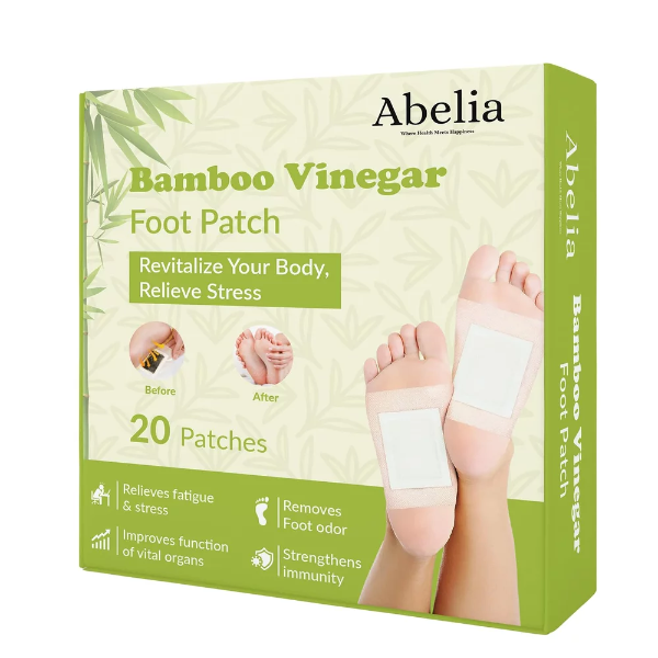 Abelia Detox Foot Patches Pack of 8 – Natural Organic Cleansing Pads for Toxin Removal, Stress Relief, Better Sleep & Pain Relief | Herbal Detox Foot Patch for Men & Women