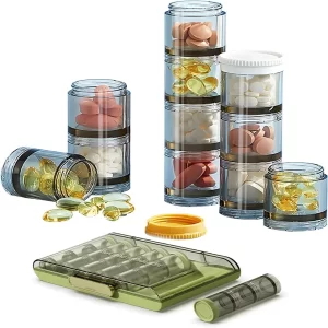 11 Ismael Weekly Pill Organizer 3 Times a Day, 7 Day Portable Travel Pill Box with Large Compartments for Vitamins, Medicine & Supplements Non-Toxic, Waterproof, Dust-Proof, Lockable, Reusable with Rubber Seal (1Pcs)