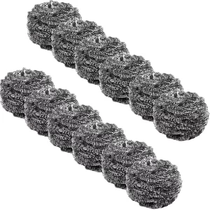 Stainless steel wire mesh dish scourers 12 pack