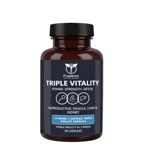 Triple Vitality | Men’s Vitality & Wellness Support | Ashwagandha & Shilajit | 60 Capsules