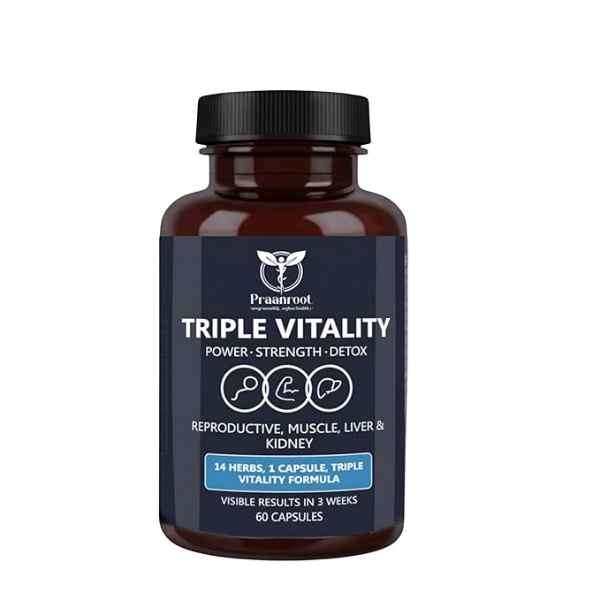 Triple Mens Vitality Capsules 60 count bottle for energy in USA.