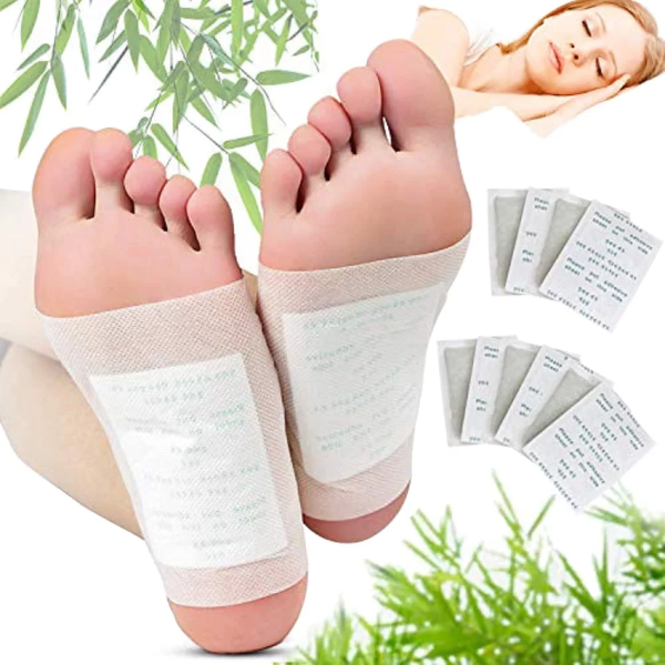 2heet 50pads Cleansing Foot Pads to Remove Toxicants, Sleep Better & Relieve Stress Effective Turmeric & Ginger Foot Pads Organic Foot Patches 50 pads White