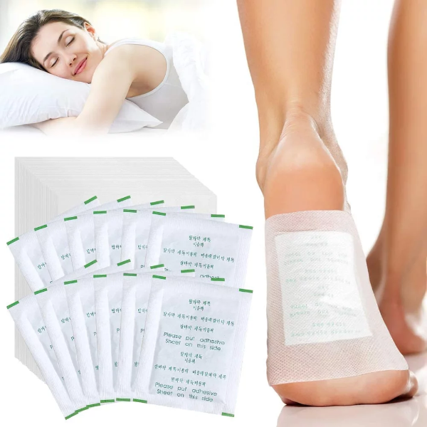 2heet 50pads Cleansing Foot Pads to Remove Toxicants, Sleep Better & Relieve Stress Effective Turmeric & Ginger Foot Pads Organic Foot Patches 50 pads White - Image 2