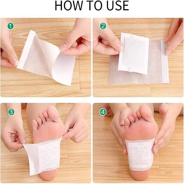 2heet 50pads Cleansing Foot Pads to Remove Toxicants, Sleep Better & Relieve Stress Effective Turmeric & Ginger Foot Pads Organic Foot Patches 50 pads White - Image 3