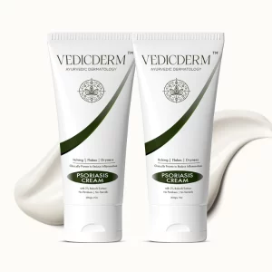 VEDICDERM Natural Psoriasis Cream for Dry Itchy Skin Steroid-Free Formula with Ayurvedic Herbs Helps Soothe Redness, Flakiness & Irritation Moisturizing Body Cream for Sensitive Skin (200ml Pack of 2)