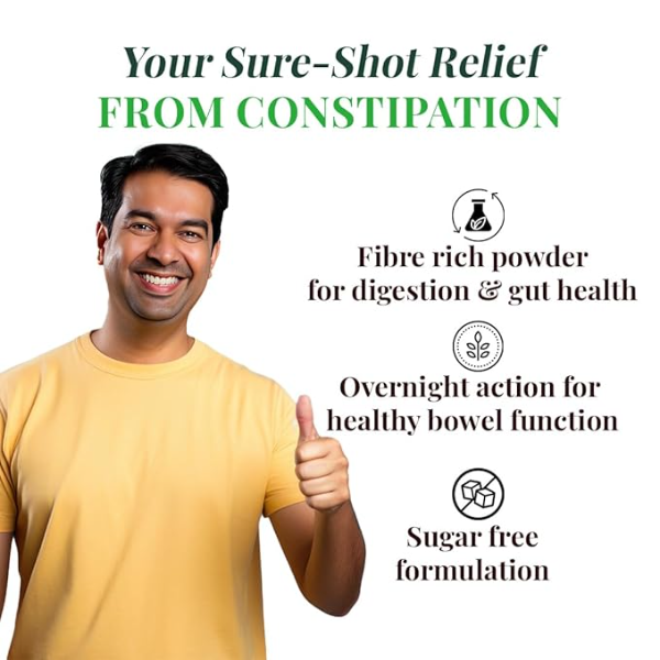 Vansaar 45+ Isabgol Gut Relief (Sugar free) 200g| Relieves Constipation, Gas & Bloating| Enriched with Isabgol Psyllium Husk & 6 Proven Ayurvedic Herbs for Gut Health| Gentle Laxative,Non-Habit forming - Image 4
