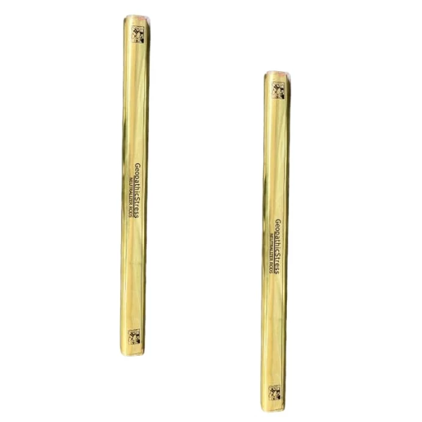 12 INCHES Geopathic Stress Rod Brass Neutralizer for Good Health and Wealth (Color : Golden) Vastu Yantra removes Out The Negative Effects and Helps in improving The Status of Money (Pack of 2)