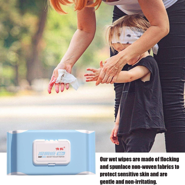 80 Wipes Flushable Toilet Tissue Wipes Soft & Absorbent Wet Toilet Paper Gentle Skin-Friendly Cleaning Wipes Hygienic Easy Extract Wet Tissue for Home Bathroom & Travel Essentials 80 Wipes - Image 2