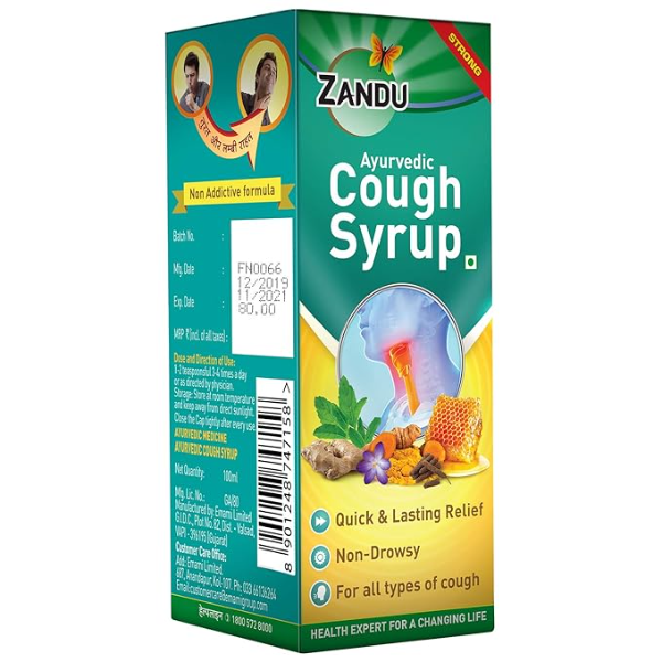 Zandu Ayurvedic Cough Syrup - 100 ml - Image 2