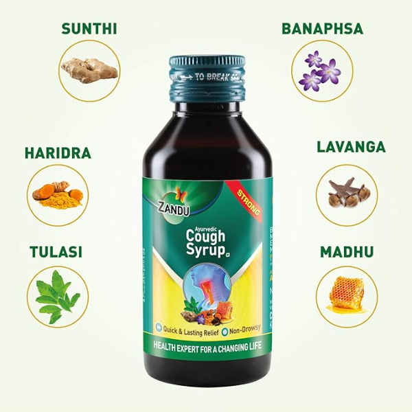 Zandu Ayurvedic Cough Syrup - 100 ml - Image 3