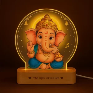 ZOCI VOCI LED Ganesh Photo Frame Lamp – Warm Light Lord Ganesha Night Lamp for Pooja Room, Home Temple Decor | Spiritual Diwali & Housewarming Gift