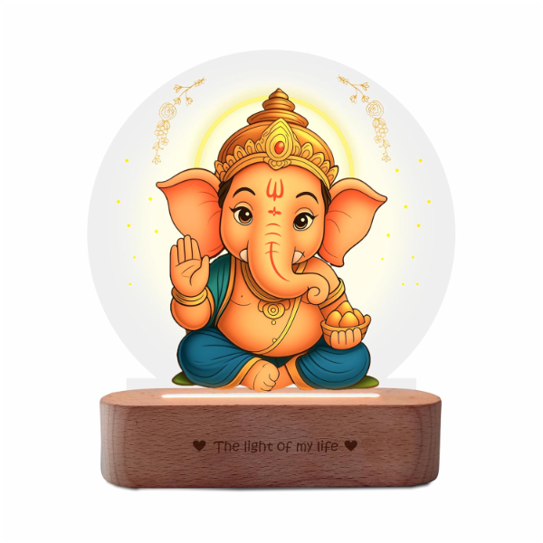 ZOCI VOCI LED Ganesh Photo Frame Lamp – Warm Light Lord Ganesha Night Lamp for Pooja Room, Home Temple Decor | Spiritual Diwali & Housewarming Gift - Image 4
