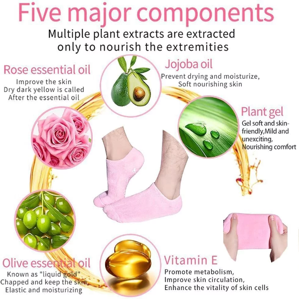 4Mura Moisturizing Socks for Women – 1 Pair Spa Socks for Dry & Cracked Feet, Heel Repair Foot Care Socks, Hydrating Lotion Locking Socks (Multi-Color) - Image 3