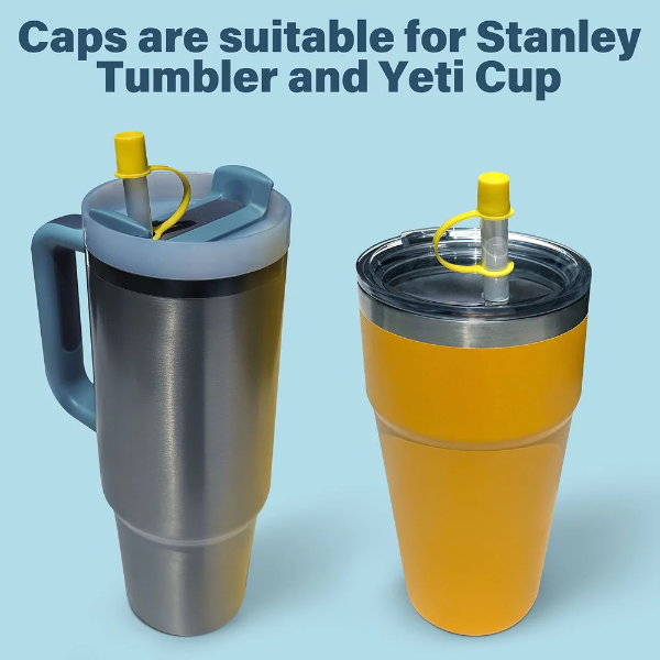 10pcs Mixed Color Caps Drinking Straw CAPS for 3/8" Diameter Straws - - straw cover - straw caps covers - Mixed color - Image 2