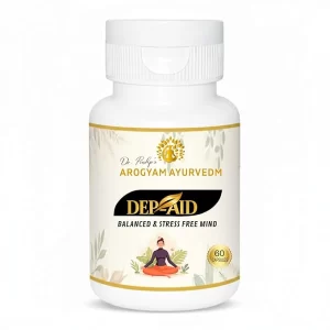 Dr. Pushp’s Arogyam Ayurvedam Dep-Aid (60 Capsules) | Natural Stress Relief & Mental Wellness Supplement | Ayurvedic Formula for a Calm & Balanced Mind | Gluten, Soy & Dairy Free