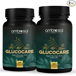 Ambrosial Glucocare - 120 Capsules (2 x 60 Pack) | Premium Blood Sugar Control & Glucose Balance | Ayurvedic Formula with Karela, Jamun & Neem | Natural Metabolic Vitality Bundle