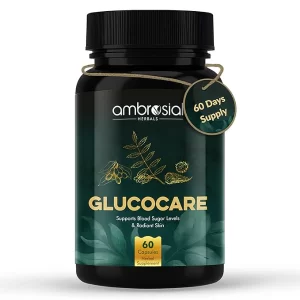 Ambrosial Glucocare Blood Sugar Support (60 Capsules) | Premium Herbal Formula with Bitter Melon (Karela), Jamun & Neem | Supports Healthy Glucose Levels & Insulin Sensitivity | Natural Diabetes Care
