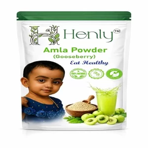 HENLY Certified Organic Amla Powder (200g) | 100% Natural Vitamin C Supplement for Immunity | Indian Gooseberry Powder for Hair Growth & Glowing Skin | Non-GMO & Edible