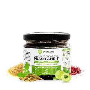 Smartveda Sugar-Free Chyawanprash (Prash Amrit) 250g | 40+ Organic Ayurvedic Herbs | Natural Immunity & Energy Booster | Diabetic-Friendly | Small Batch Glass Jar