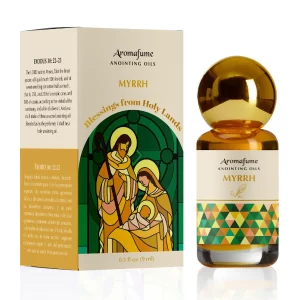 Aromafume Myrrh Anointing Oil (9ml) – Holy Blessing Oil from Jerusalem with Biblical Spices, Natural Olive Oil for Prayer, Protection & Spiritual Use (0.3 fl oz)