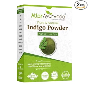 Attar Ayurveda Pure Indigo Powder for Black Hair (400g) – Large Value Pack | 100% Natural & Organic | PPD-Free, Ammonia-Free Chemical-Free Hair Dye