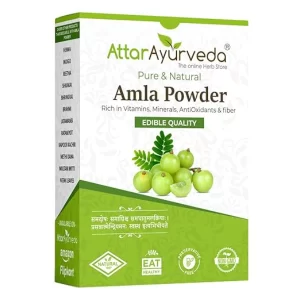 Attar Ayurveda Pure Amla Powder (250g) – Edible & Topical Grade | High Vitamin C Superfood for Immunity & Hair Growth | 100% Organic Indian Gooseberry