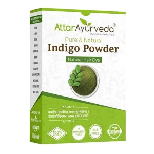 Attar Ayurveda Pure Indigo Powder for Natural Black Hair (200g) – 100% Organic & Chemical-Free Dye | PPD-Free Hair Color for Men & Women | Lab Tested