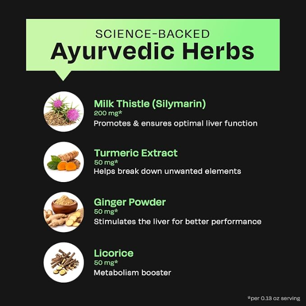 Auric Liver Detox Effervescent Tablets (40 Count) | Ayurvedic Liver Support with Milk Thistle & 10 Herbs | For Fatty Liver, Alcohol Detox & Metabolism | Sugar-Free Fizzy Drink - Image 3