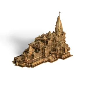 SILAII Ayodhya Ram Mandir Replica Sculpture – 1 Feet Antique Bronze Finish Home Décor Showpiece
