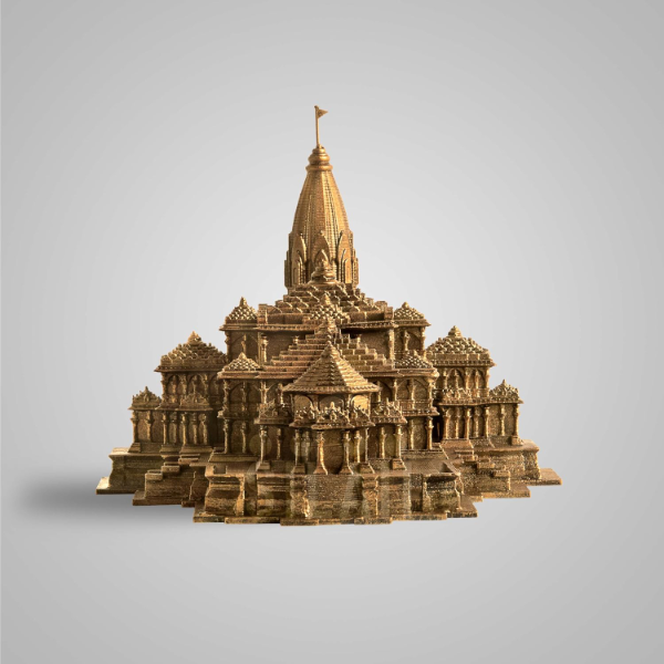SILAII Ayodhya Ram Mandir Replica Sculpture – 1 Feet Antique Bronze Finish Home Décor Showpiece - Image 2