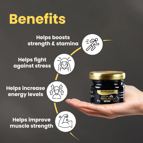 Baidyanath Himalayan Shilajit Resin 20g – Ayurvedic Natural Supplement Rich in Fulvic Acid for Strength, Power & Stamina - Image 2