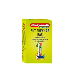 Baidyanath Sutshekhar Ras (40 Tablets) | Ayurvedic Medicine for Acidity, Gastritis & Heartburn Relief | With Chandi Bhasm, Kalimirch & Sonth for Better Digestion