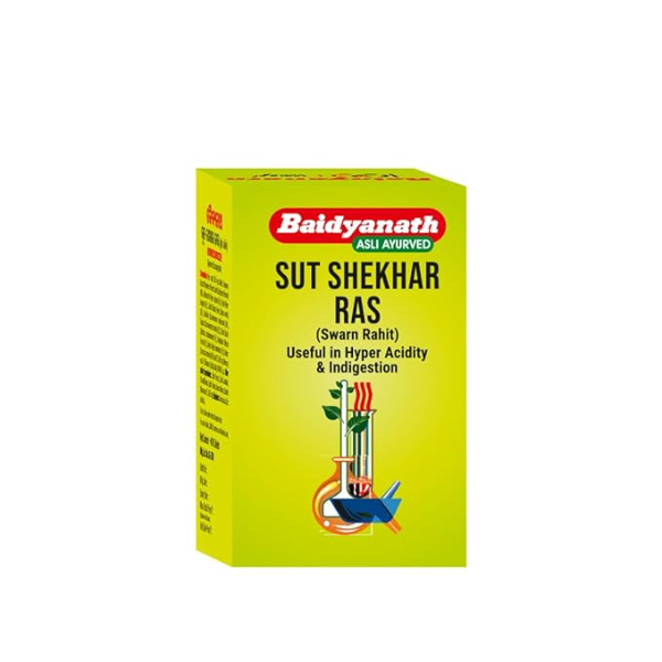Baidyanath Sutshekhar Ras (40 Tablets) | Ayurvedic Medicine for Acidity, Gastritis & Heartburn Relief | With Chandi Bhasm, Kalimirch & Sonth for Better Digestion