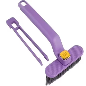 Hard bristle bathroom cleaning brush with rotating head for bathroom grout