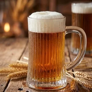WRINGO 500ml classic beer mugs set of 2 with thick glass handles.