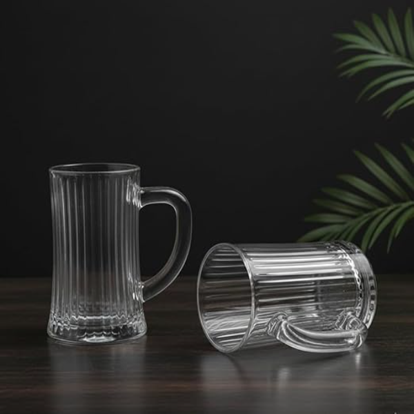 WRINGO Classic Beer Mugs Set of 2, 500ML Glass Mug with Handle, Large Big Heavy Mugs for Freezer, Multipurpose Mugs, Dishwasher & Microwave Safe (BR-11) - Image 4