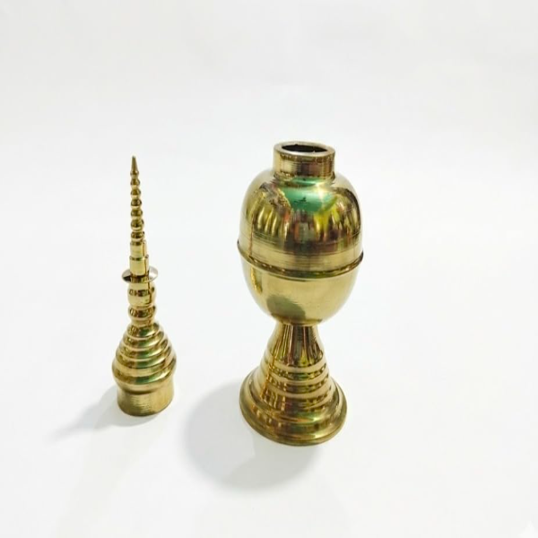 Brass Lakshmi Japhi (Gach Koto) for Puja – Traditional Bengali Lakshmi Puja Kalash | Premium Brass Ritual Vessel for Home Temple Worship & Spiritual Use - Image 2
