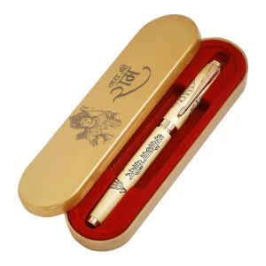 Bhagwan Ram Gold Metal Pen – Ayodhya Ram Mandir Souvenir with Premium Gift Box | Devotional Hindu Collectible Pen & Spiritual Gift Item