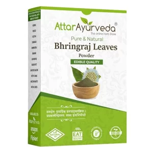 Attar Ayurveda Pure Bhringraj Powder (100g) – Edible & Topical Grade | 100% Organic Eclipta Alba for Hair Growth & Scalp Health | No Chemicals or Preservatives