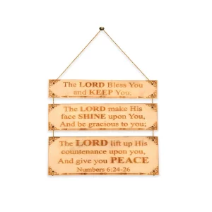 Corsto Aaronic Blessing Wooden Wall Art – Laser-Engraved Birchwood Christian Scripture Décor, Inspirational Bible Verse Wall Hanging for Living Room, Bedroom, Office & Church, Thoughtful Christian Housewarming Gift